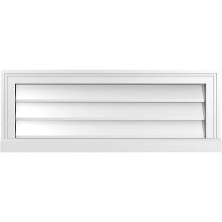 Ekena Millwork Vertical Surface Mount PVC Gable Vent w/ 2"W x 2"H , Brickmould Sill Frame, 32"W x 12"H GVPVE32X1203SN